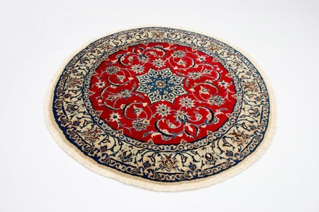 MorgenLand, morgenland Wollteppich »Nain 9la Teppich handgeknüpft rot«, rund, 7 mm Höhe, 