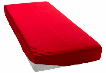 MY HOME, Spannbettlaken »Jersey«, my home, my home Spannbettlaken »Paprika, weicher Jersey aus Mikrofaser, aus 100% Polyester hergestellt«, Mikrofaser, Spannbettlaken für Matratzenhöhe bis zu 18 cm, Bettlaken mit Gummizug