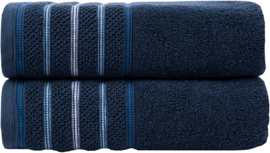 HOME AFFAIRE, Home affaire Handtuch Set »Safien mit Streifenbordüre«, Set, 2 tlg., Frottier, Handtuch oder Badetuch Set, Premium 550gr/m², Bio-Baumwolle, Home affaire Handtuch Set »Safien mit Streifenbordüre«, (Set, 2 St., 2 Duschtücher (70x140) cm), Handtuch oder Badetuch Set, Premium 550gr/m², 100% Baumwolle