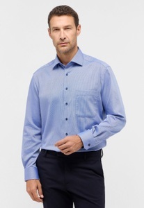 ETERNA Mode GmbH, COMFORT FIT Hemd in mittelblau strukturiert, Eterna Langarmhemd »COMFORT FIT«