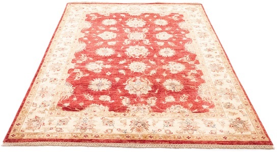 MorgenLand, morgenland Wollteppich »Ziegler Teppich handgeknüpft rot«, rechteckig, 6 mm Höhe, morgenland Wollteppich »Ziegler Teppich handgeknüpft rot«, rechteckig, 6 mm Höhe