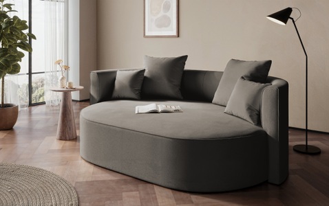 LeGer Home by Lena Gercke, LeGer Home by Lena Gercke 2,5-Sitzer »ISALIE, rundes Loungesofa, mit Kissen, perfekt gepolstert«, moderne Stoffe, mit 4 Zierkissen, extra grosse Sitzfläche, LeGer Home by Lena Gercke 2,5-Sitzer »ISALIE, rundes Loungesofa, mit Kissen, perfekt gepolstert« moderne Stoffe, mit 4 Zierkissen, extra grosse Sitzfläche