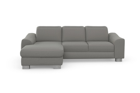 sit&more Ecksofa »Durness«, mit Federkern und hochwertigen Edelstahlfüssen, wahlweise mit Kopfteilverstellung, Bettfunktion und Bettkasten oder mit Bettfunktion und Bettkasten