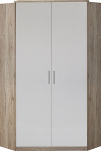 Wimex, Wimex Eckkleiderschrank »Joker«, MID.YOU Begehbarer eckschrank in , Young , Weiss, Eichefarben , Kunststoff , 8 Fächer , 95x198x95 cm , Dekorfolie,Nachbildung , 001787058901