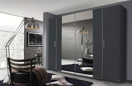 rauch BLUE, rauch BLUE Schwebetürenschrank »Kronach«, mit Spiegel, rauch Schwebetürenschrank »Kleiderschrank Drehtürenschrank Schrank Garderobe KRONACH TOPSELLER«, mit Dreh- und Schwebetüren und Spiegel, viele Böden MADE IN GERMANY