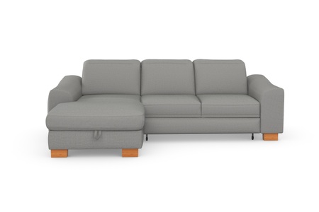 sit&more Ecksofa »Durness«, mit Federkern und hochwertigen Massivholzfüssen, wahlweise mit Kopfteilverstellung, Bettfunktion und Bettkasten oder mit Bettfunktion und Bettkasten