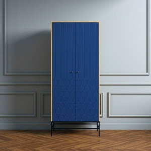 ANDAS, andas Drehtürenschrank, Fräsungen in den Fronten, goldfarbenene Griffe, andas Drehtürenschrank, Fräsungen in den Fronten, goldfarbenene Griffe