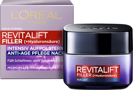 Lancôme, Lancôme Nachtpflege Lancôme Nachtpflege Revitalift Filler [+Hyaluronsäure] nachtcreme 50.0 ml, L'Oreal Skincare - Revitalift Filler [+hyaluronsäure] Intensiv Aufpolsternde Anti-age Nachtpflege