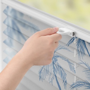 LICHTBLICK, LICHTBLICK Plissee »Plissee Klemmfix, ohne Bohren, blickdicht, Blueprint Palms - Blau«, LICHTBLICK ORIGINAL Plissee »Plissee Klemmfix, ohne Bohren, blickdicht, Blueprint Palms - Blau«, blickdicht, freihängend