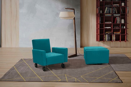 Egoitaliano, Egoitaliano Sessel »QQ«, zum Hocker zusammenklappbar, inkl. Rollen, Egoitaliano Sessel »QQ, Funktionssessel zum Hocker zusammenklappbar,«, inkl. Rollen, in vielen Farbe und hochwertigem Microfaserbezug