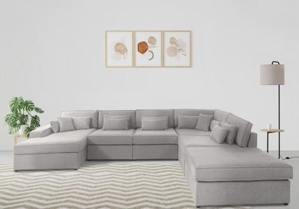 RAUM.ID, RAUM.ID Wohnlandschaft »Enid«, 6 Teile, bestehend aus Modulen, in vielen Bezügen, auch in Breitcord, RAUM.ID Wohnlandschaft »Enid U-Form«, 6 Teile, bestehend aus Modulen, in vielen Bezügen, auch in Breitcord
