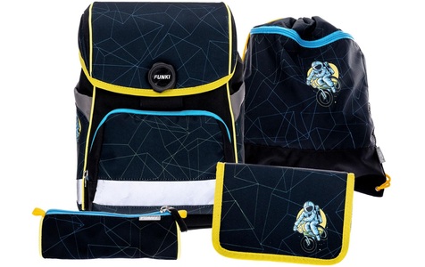 Funki, Funki Cuby-Bag Set, Moon Rider, schwarz, 6014.01, (5-teilig), Funki Schulranzen »Moon Rider«