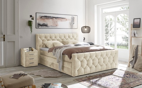 ED EXCITING DESIGN Boxspringbett »Cashfield«, inkl. einem Topper mit Klimaband (180x200cm) und zwei Bettkästen
