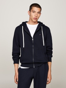 Tommy Hilfiger, Tommy Hilfiger Kapuzensweatjacke »ESSENTIAL FLEECE ZIP THROUGH«, kleine Logostickerei