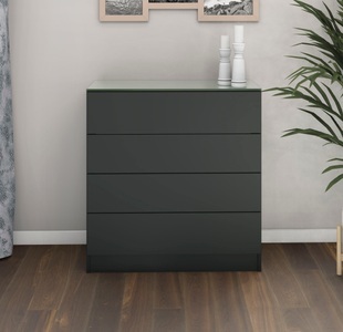 borchardt Möbel, borchardt Möbel Schubkastenkommode »Vaasa«, Breite 76 cm, Glasoberboden, borchardt Möbel Kommode »Vaasa«, Breite 76 cm, Glasoberboden