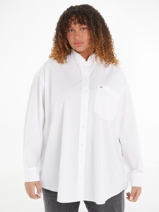 TOMMY JEANS Curve, Tommy Jeans Curve Hemdbluse »TJW CRV SUPER OVR POPLIN SHIRT«, in modischem super oversized Schnitt, Tommy Jeans Curve Hemdbluse »TJW CRV SUPER OVR POPLIN SHIRT«, PLUS SIZE CURVE,in modischem super oversized Schnitt