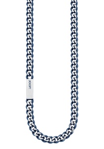 JOOP!, Panzer-Halskette in Silber/Blau, Joop! Edelstahlkette »2028379«