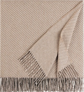 biederlack, Plaid 'Crafts' biederlack Sand, ELLE DECORATION Plaid »Crafts«, Uni-Plaid mit Fransen, Kuscheldecke