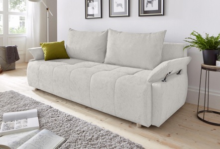 COLLECTION AB, COLLECTION AB Schlafsofa, mit Federkern, Bettfunktion und Bettkasten, inklusive 2 Rücken- und 1 Zierkissen, frei im Raum stellbar, COLLECTION AB Schlafsofa »Funtastic«, mit Federkern, Bettfunktion, inklusive 2 Rücken- und 1 Zierkissen