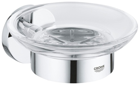 Grohe, Grohe Essentials Seifenschale mit Halter, GROHE Glashalter Chrom