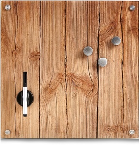 Zeller, Zeller - Schiefertafel Wood - Hellbraun, Zeller Present Magnettafel »Wood«, Memoboard, aus Glas, Holz Motiv