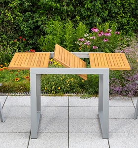 Merxx, MERXX Gartentisch »Naxos«, Eukalyptus/Alu, ausziehbar, 120x70 cm, natur, MERXX Gartentisch »Naxos«, BxT: 80/120 x 70 cm