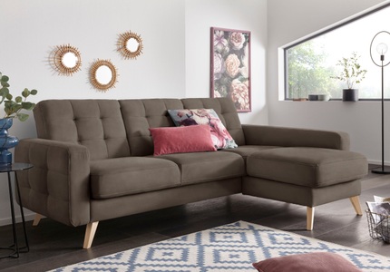 exxpo - sofa fashion, exxpo - sofa fashion Ecksofa, exxpo - sofa fashion Ecksofa »Nappa, kompakt und komfortabel, bequem, zeitloses Design, L-Form« tolle Detailverarbeitung, inkl. Bettfunktion und Bettkasten
