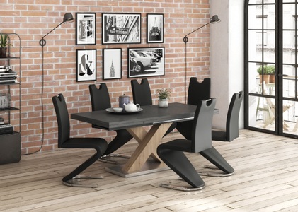 undefined, Esstisch »Komfort C«, mit X-Gestell in asteichefarben und mit Auszugsfunktion, Breite 160-260 cm, Mäusbacher Esstisch »Komfort Tisch TOPSELLER!«, (OTTOs Choice), Mäusbacher Esstisch mit X Gestell und Bodenplatte. Breite 180-280