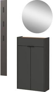 GERMANIA Garderoben-Set »Ameca«, (Set, 3 St.), mit Mehrzweckschrank, Spiegel und Garderobenpaneel, geringe Tiefe