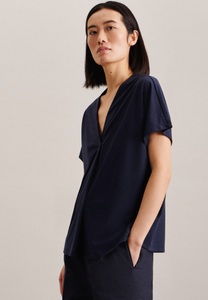 seidensticker Shirtbluse »Schwarze Rose«, Kurzarm V-Neck Uni