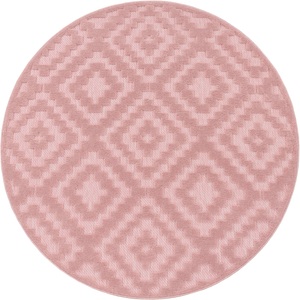 PACO HOME, Paco Home Teppich »Livorno 672«, rund, Uni-Farben, Scandi, Rauten Muster, Hoch-Tief Effekt, Outdoor geeignet, Paco Home Teppich »Livorno 672«, rund, 14 mm Höhe, Uni-Farben, Scandi, Rauten Muster, Hoch-Tief Effekt, Outdoor geeignet