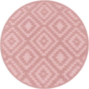 PACO HOME, Paco Home Teppich »Livorno 672«, rund, Uni-Farben, Scandi, Rauten Muster, Hoch-Tief Effekt, Outdoor geeignet, Paco Home Teppich »Livorno 672«, rund, 14 mm Höhe, Uni-Farben, Scandi, Rauten Muster, Hoch-Tief Effekt, Outdoor geeignet