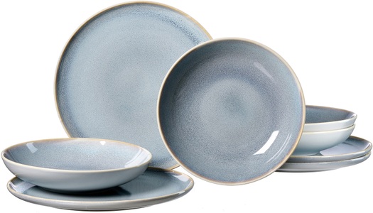 Ritzenhoff & Breker Tafelservice »Skagen Ston«, (Set, 8 tlg., 4 Teller Flach (Ø 26,5 cm), 4 Teller Tief (Ø 21,5 cm), Reaktivglasur