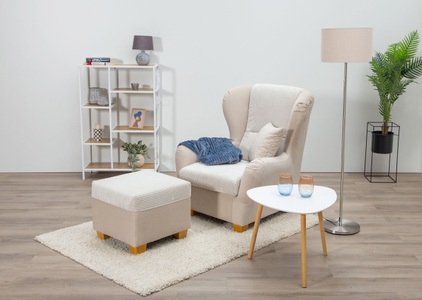 HOME AFFAIRE, Home affaire Ohrensessel »Oliver«, Ohrensess,mit Hocker,Zierkissen,Klassische Form, Home affaire Ohrensessel »Oliver«, Ohrensess,mit Hocker,Zierkissen,Klassische Form