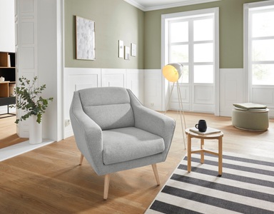 ANDAS, andas Sessel »Bille«, mit Naht im Rückenkissen und Eiche-Beinen, Design by Morten Georgsen, andas Sessel »Bille«, mit Naht im Rückenkissen und Eiche-Beinen, Design by Morten Georgsen