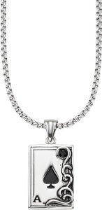 Bruno Banani Kette mit Anhänger »Schmuck Geschenk Venezianerkette Karte Pik-Ass, B4118N/20/00/55«, mit Glasstein