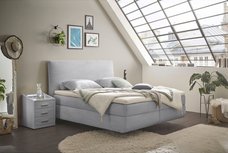 ED EXCITING DESIGN Boxspringbett »Marbella«, Duo-Matratze- harte Kokosmatte, weiche Filzabdeckung, Matratzenhülle