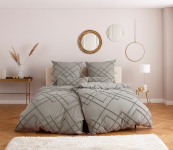 LEONIQUE, Leonique Wendebettwäsche »Evelyn in Gr. 135x200 oder 155x220 cm«, (2 tlg.), Bettwäsche aus Baumwolle, getuftete Bettwäsche mit Reissverschluss, 