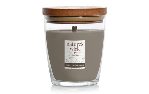 WoodWick, Woodwick Duftkerze »Natures Wick Aged Leather & Oak«, 