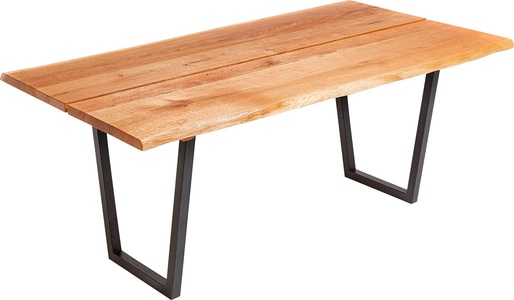 Holzzone, Holzzone Baumkantentisch »LEO«, Massivholz Wildeiche, 