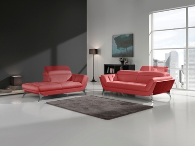 Egoitaliano, Egoitaliano Polstergarnitur »Sueli«, (Set), bestehend aus Sofa und Recamiere, Kopfteilverstellung, Bezug Leder, Egoitaliano Polstergarnitur »Sueli«, (Set), bestehend aus Sofa und Recamiere, Kopfteilverstellung, Bezug Leder