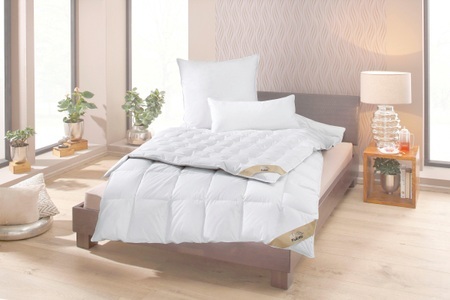 Balette, Kassettenduvet, Balette, »Pauline Extrawarm«, Balette Daunenbettdecke »Pauline«, extrawarm, Füllung neue reine Gänsedaunen 90%, weiss, Bezug 100% Baumwolle, (1 St.)