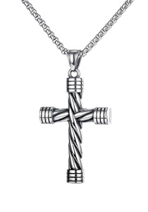 FIRETTI, Firetti Kette mit Anhänger »Kreuz, teilweise geschwärzt«, Firetti Kette mit Anhänger »Schmuck Geschenk, Kreuz, teilweise geschwärzt«