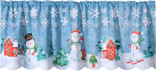 Weckbrodt, Weckbrodt Scheibengardine »Schneemann«, (1 St.), gebogter Abschluss, Weckbrodt Scheibengardine »Schneemann«, (1 St.), gebogter Abschluss, Store