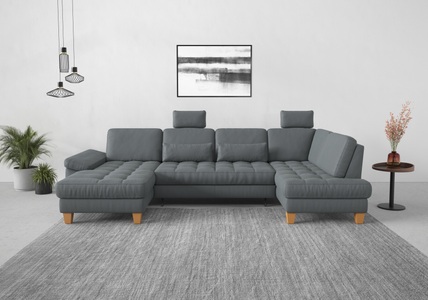 SIT&MORE, sit&more Wohnlandschaft, wahlweise mit Bettfunktion, Bettkasten, Sitztiefenverstellung, sit&more Wohnlandschaft »Westham U-Form«, wahlweise mit Bettfunktion, Bettkasten, Sitztiefenverstellung
