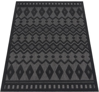 PACO HOME, Paco Home Teppich »Livorno 671«, rechteckig, Uni-Farben, Scandi, Rauten Muster, Hoch-Tief Effekt, Outdoor geeignet, Paco Home Teppich »Livorno 671«, rechteckig, 14 mm Höhe, Uni-Farben, Scandi, Rauten Muster, Hoch-Tief Effekt, Outdoor geeignet