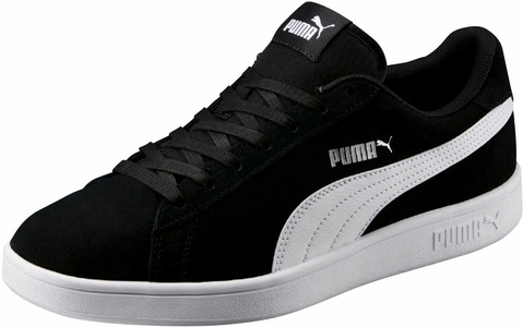 Puma, Puma Smash V2 aus Leder Retro-Style Unisex schwarz-weiss, 