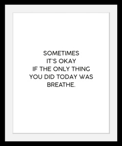 undefined, Bild »Breathe«, queence Bild »Breathe«, Schwarz-Weiss-Schriftzug-Motivationsbilder-Spa-Spa Bilder, HD Premium Poster-Druck inkl. Holzrahmen