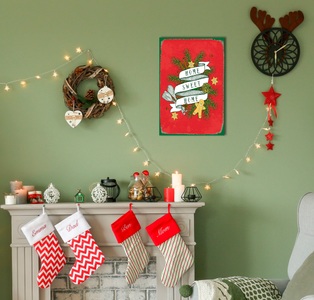 QUEENCE, queence Metallbild »Home Sweet Home«, (1 St.), Stahlschilder, queence Metallbild »Home Sweet Home«, Schriftzüge-Schriftzug-Weihnachten, (1 St.), Stahlschild, Blechschild, Sprüche, Texte, Weihnachten