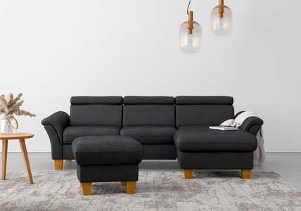 HOME AFFAIRE, Home affaire Ecksofa, wahlweise mit Bett mit klappbaren Rollen, Kasten und Kopfverstellung, Home affaire Ecksofa »Lindgren L-Form«, wahlweise mit Bett mit klappbaren Rollen, Kasten und Kopfverstellung
